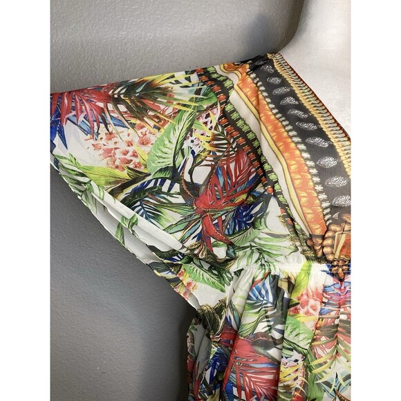 Tropical Cover-Up One Size Animal Print Multicolor Swim Sexy Beach Cruise New - Picture 3 of 7